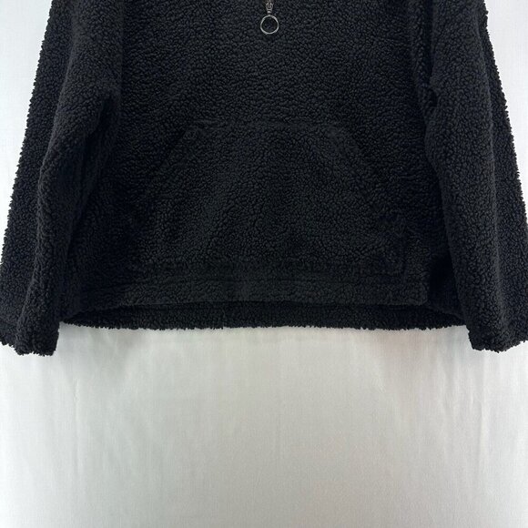 LNA Clothing Sweatshirt Womens S Deep Pile Fleece 1/4 Zip Pullover Jumper Black - Picture 4 of 9